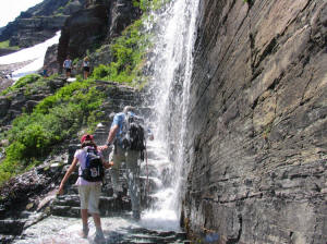 Waterfall on Grinnell Glacier Trial, Glacier National Park
