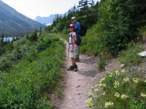 Dad and E, Grinnell Glacier Trail, Glacier National Park