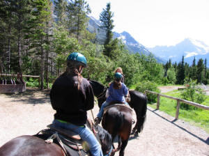 M & E at start of trail ride